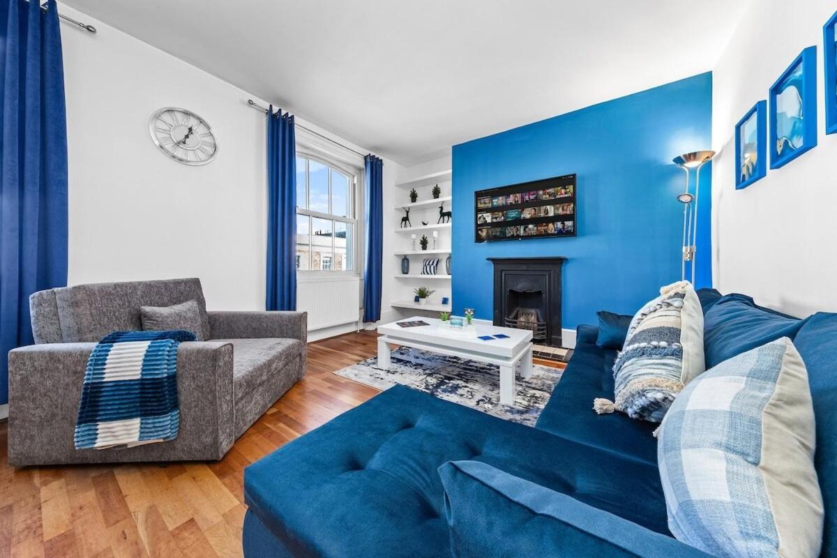 Balcony Blue Theme 1 Bedroom Central London Luxury Flat Near Hyde Park! Accommodates Up To 6! Double Sofa Bed And Next To Station! エクステリア 写真