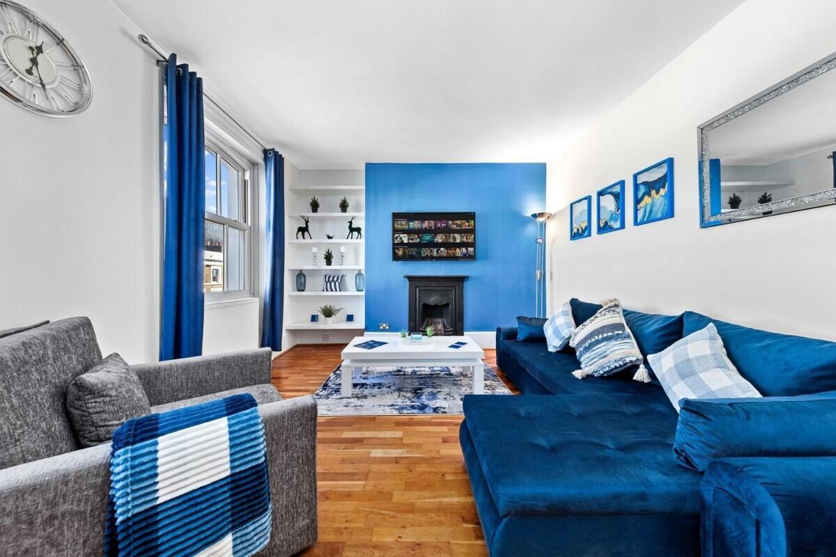 Balcony Blue Theme 1 Bedroom Central London Luxury Flat Near Hyde Park! Accommodates Up To 6! Double Sofa Bed And Next To Station! エクステリア 写真