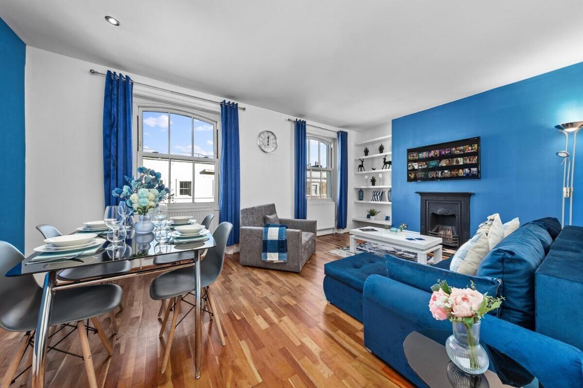 Balcony Blue Theme 1 Bedroom Central London Luxury Flat Near Hyde Park! Accommodates Up To 6! Double Sofa Bed And Next To Station! エクステリア 写真